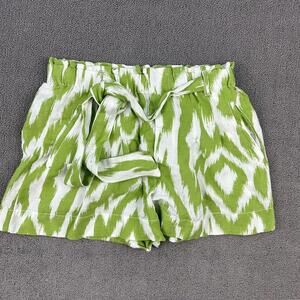 Anthropologie Green & White Print Shorts - Size Small - Excellent Condition!